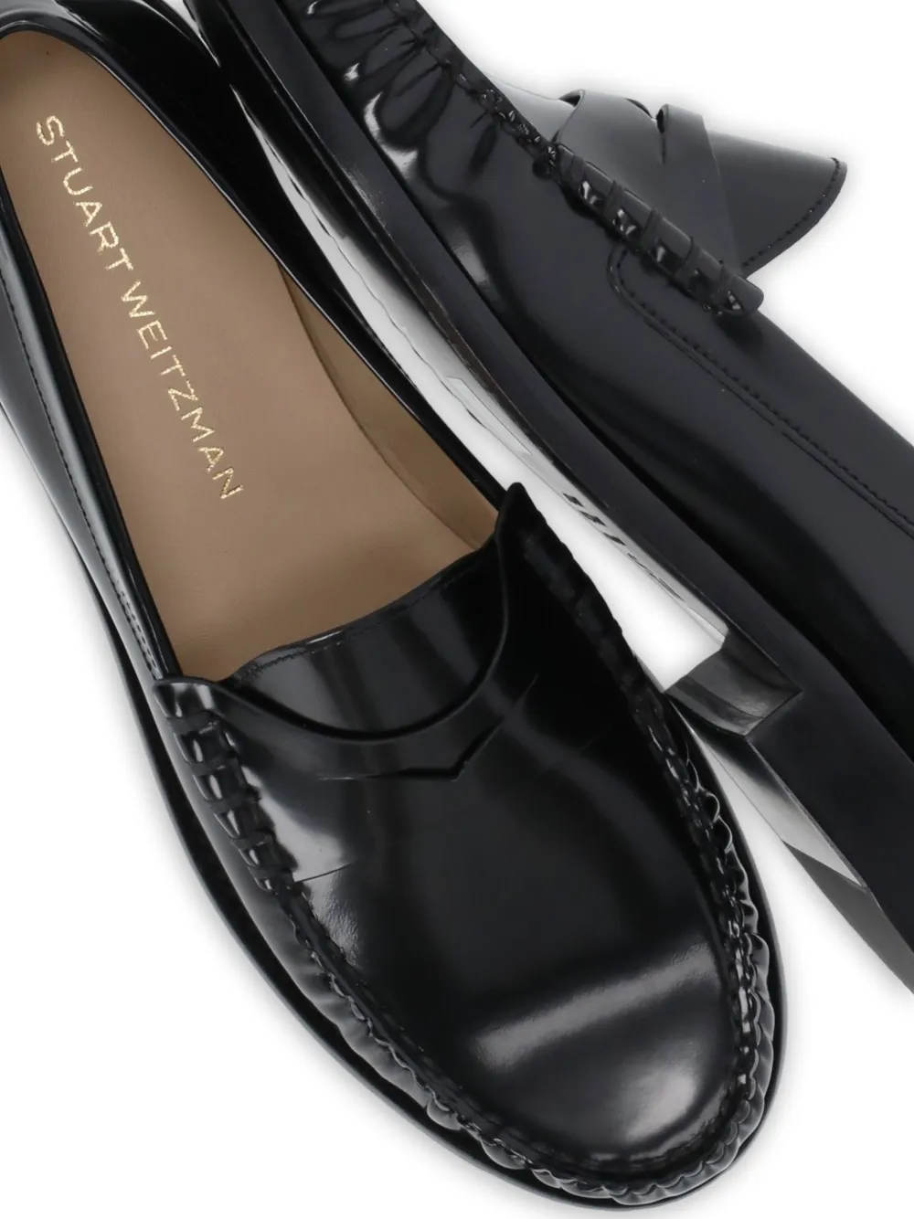 Stuart Weitzman Lottie Penny Loafers in Black, view 5
