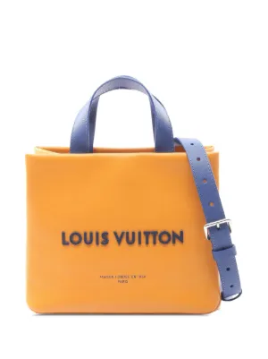 LOUIS VUITTON オレンジショッピングバッグ 特大　正規品　美品 Louis Vuitton Pre-Owned ショッパー レザー MM トートバッグ