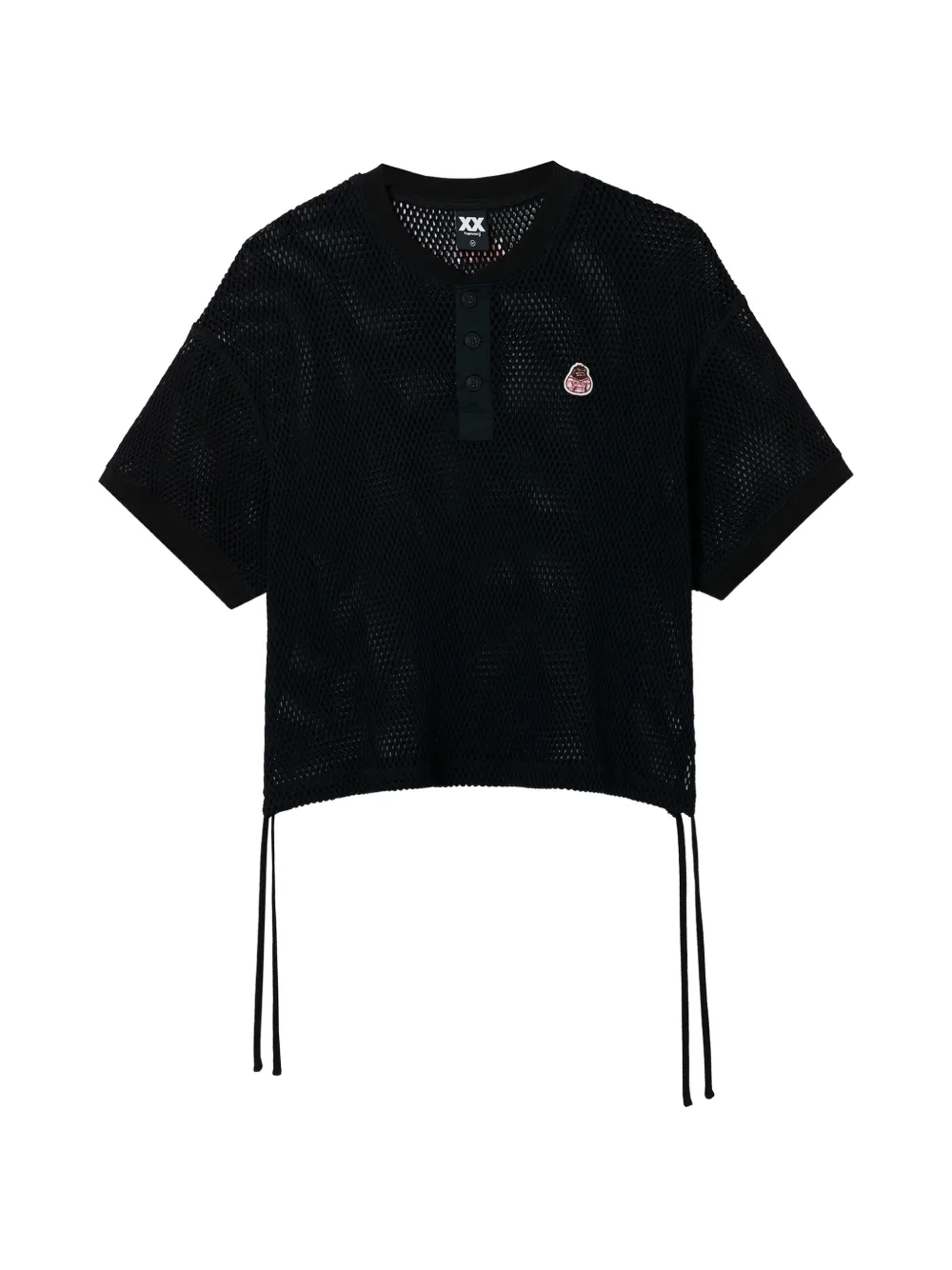 FINGERCROXX mesh drawstring T-shirt - Schwarz