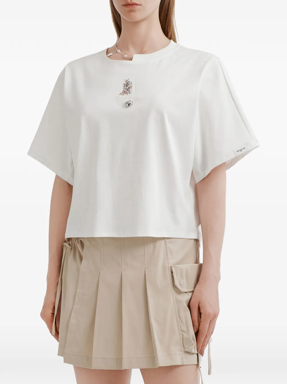  Musium Div. Appliqué Boxy T-shirt - White 