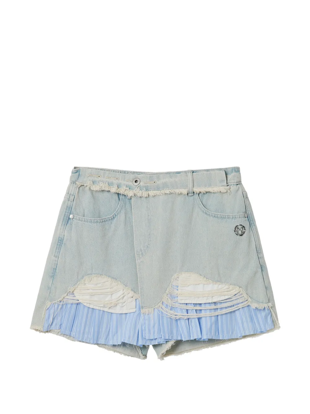 Musium Div. Shorts con effetto vissuto - Blu