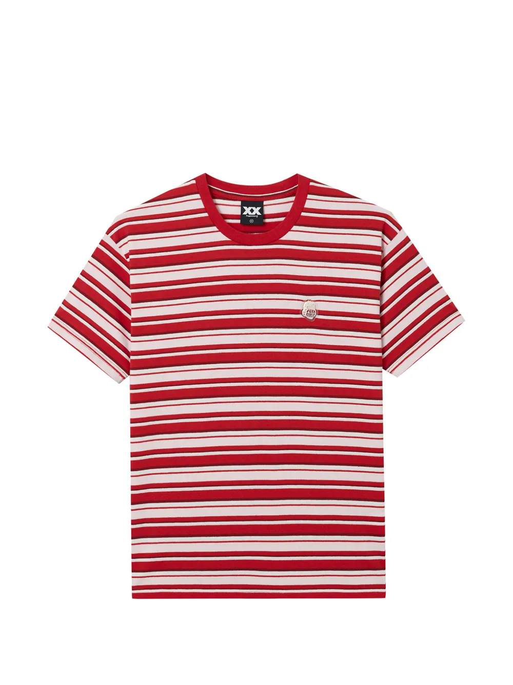 FINGERCROXX striped round-neck T-shirt - Rosso