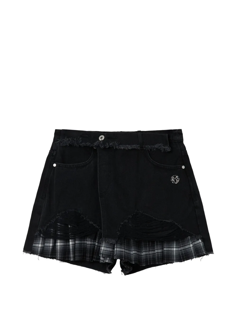 Musium Div. frayed shorts - Black