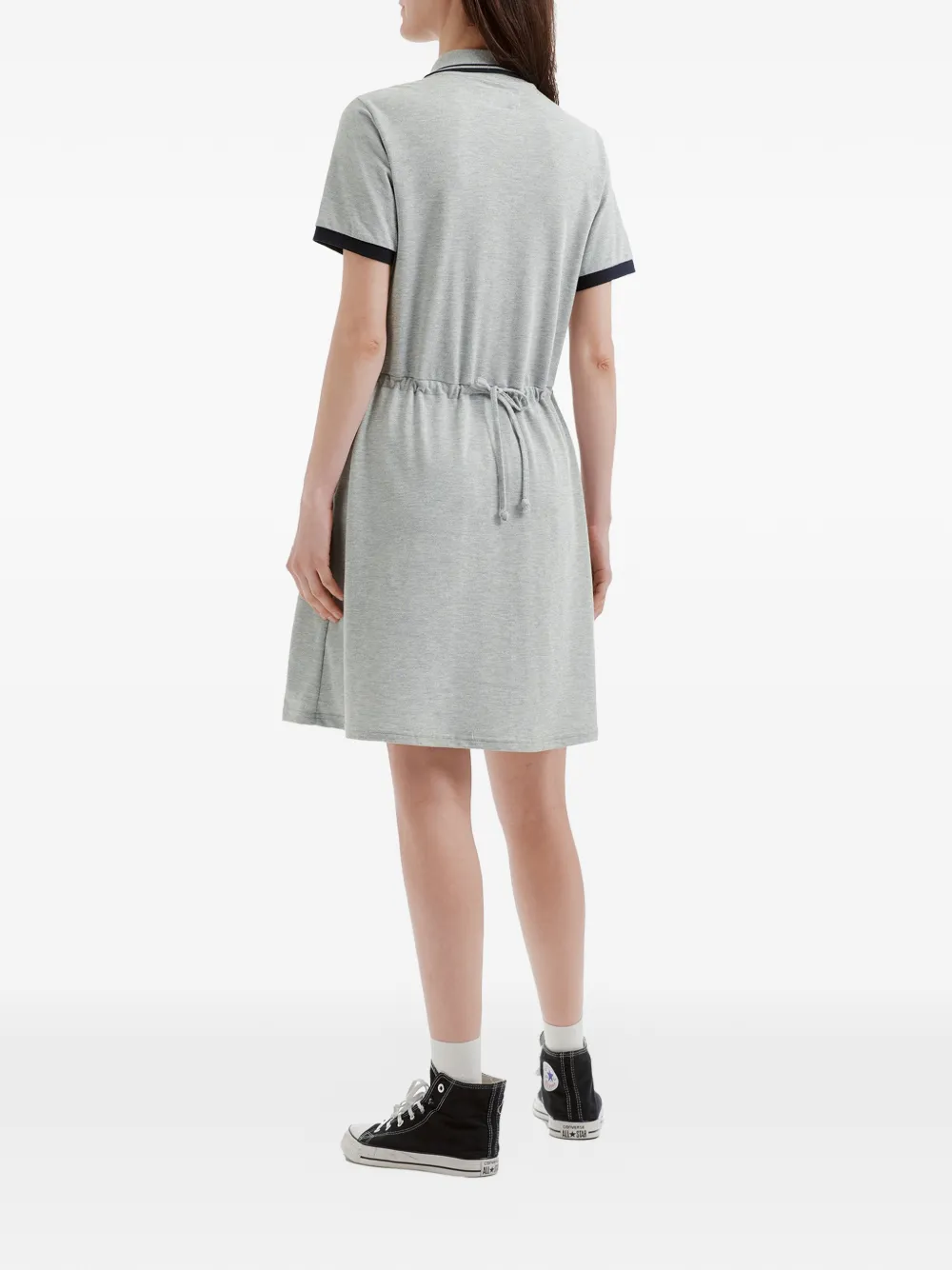  Chocoolate Polo Drawstring Mini Dress - Grey 