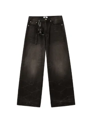 Sacai ワイドジーンズ | ブラック | FARFETCH JP