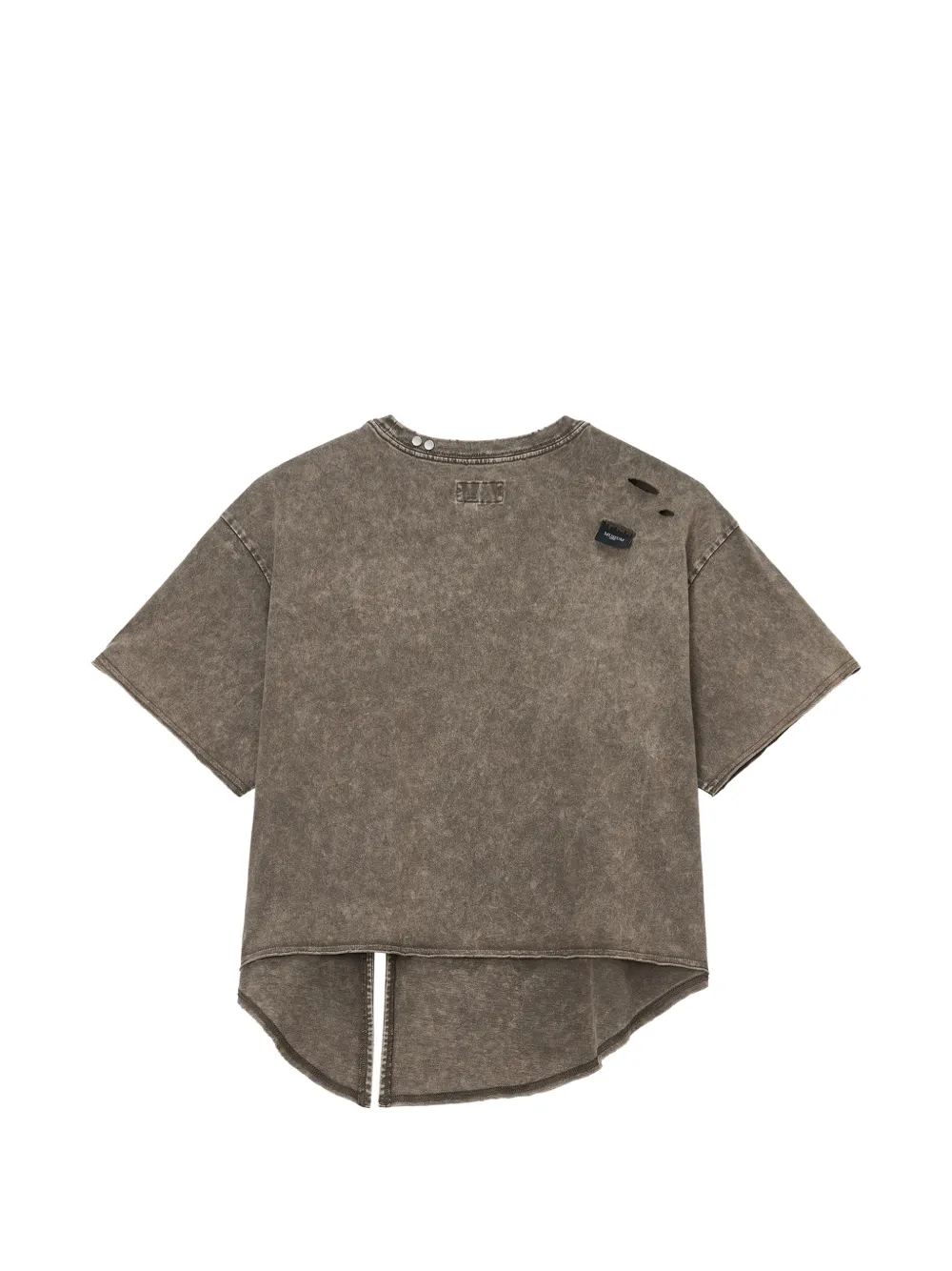  Musium Div. Distressed Split-back T-shirt - Brown 