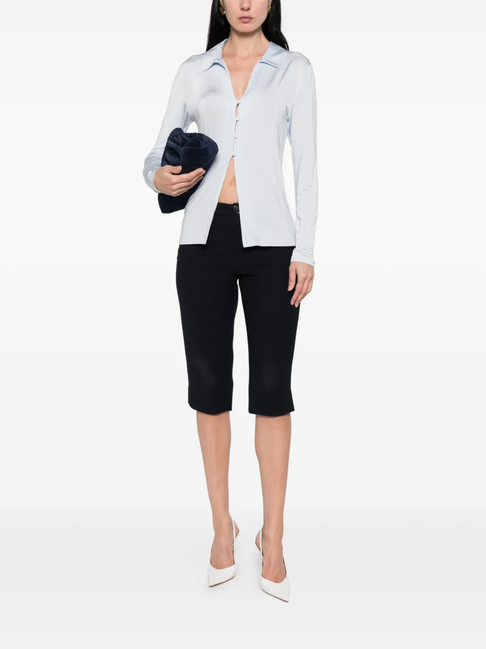 Self-Portrait Shirt met lange mouwen Blauw