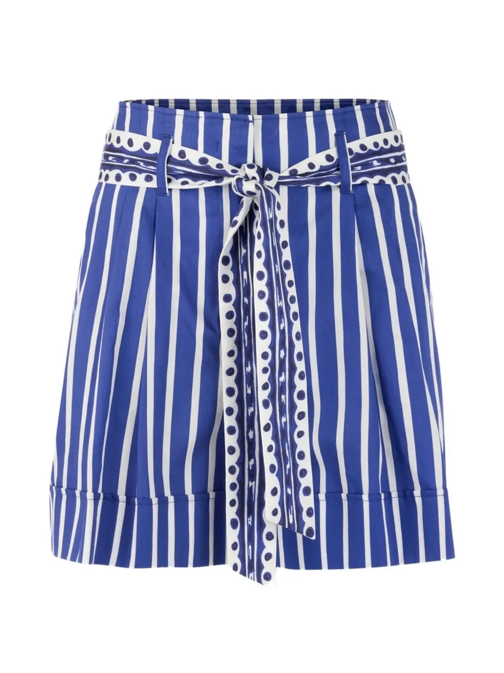 MARCCAIN striped belted shorts - Blu