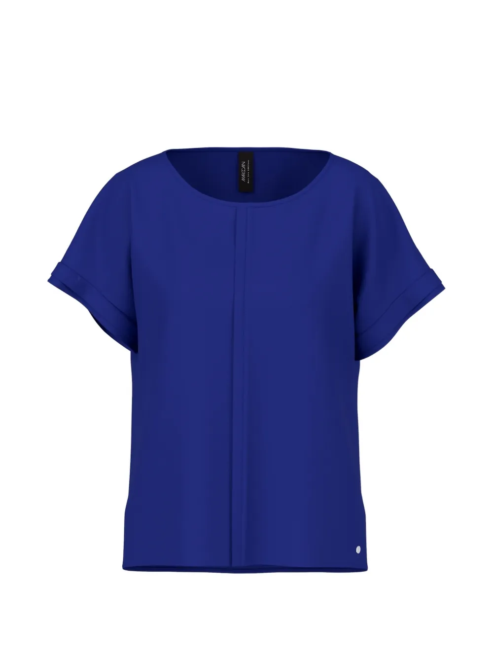MARCCAIN pleat-detail short-sleeve blouse - Blu