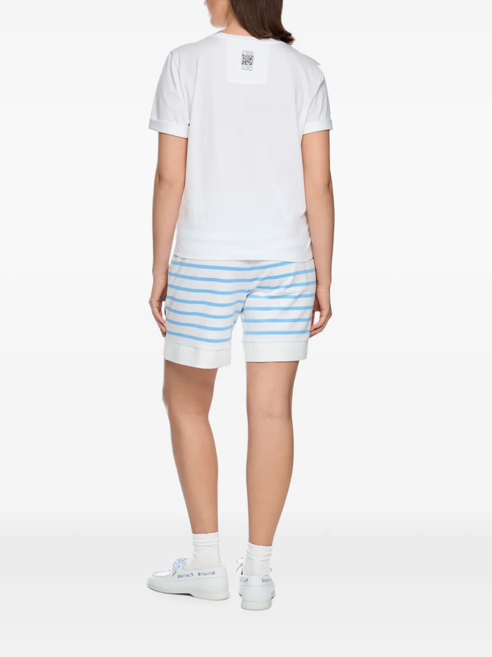 MARCCAIN T-shirt met opgerolde manchetten en grafische print Wit
