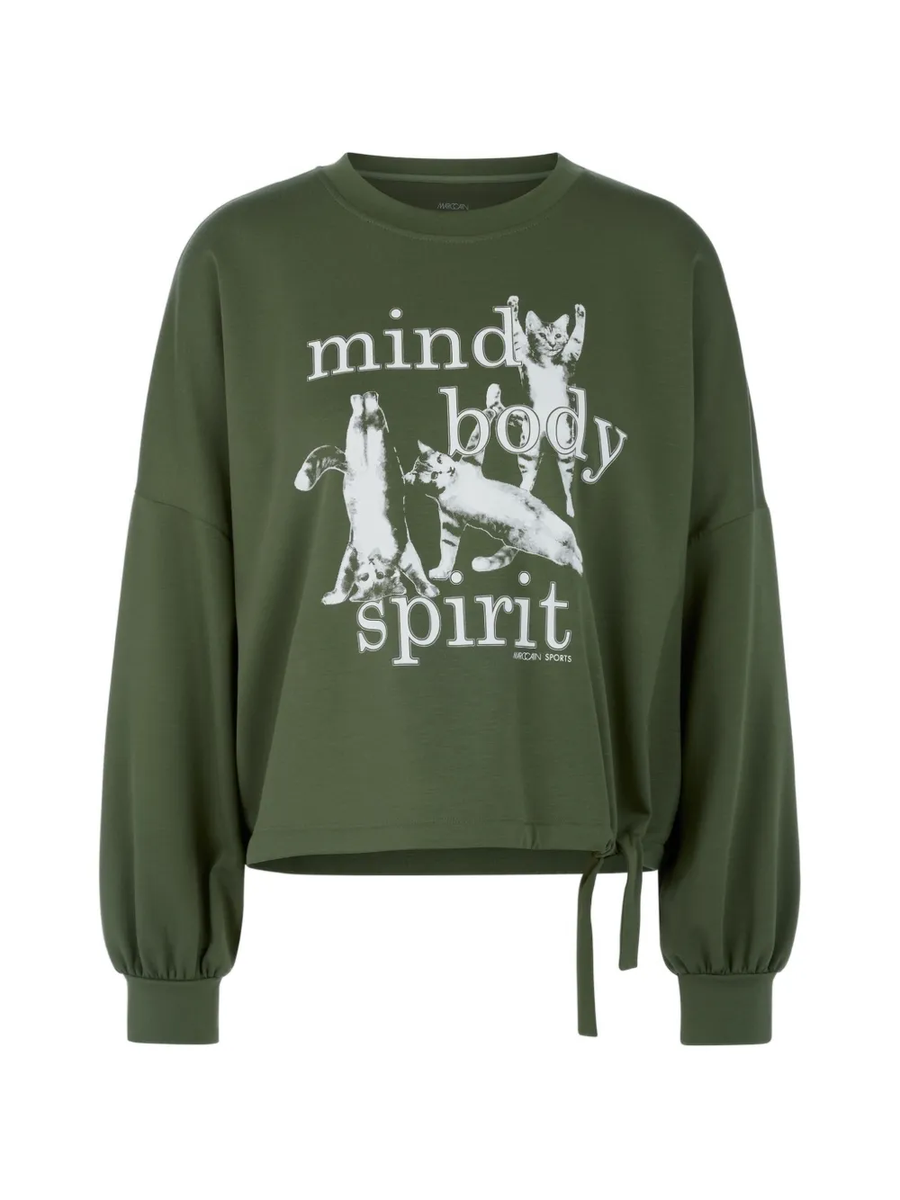 MARCCAIN graphic-print drawstring hoodie - Verde