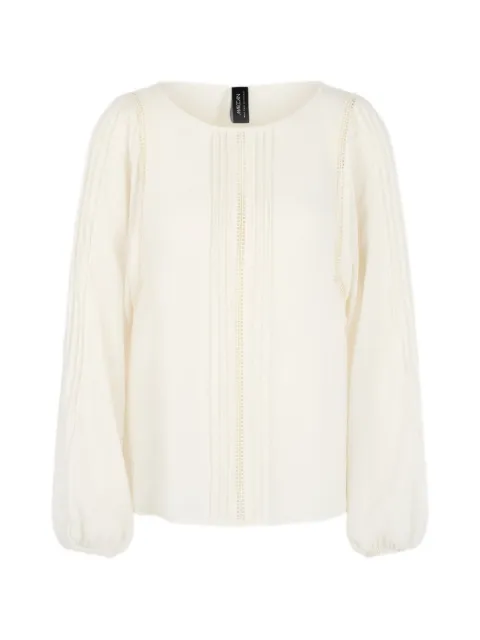 MARCCAIN pleated lace-trim blouse