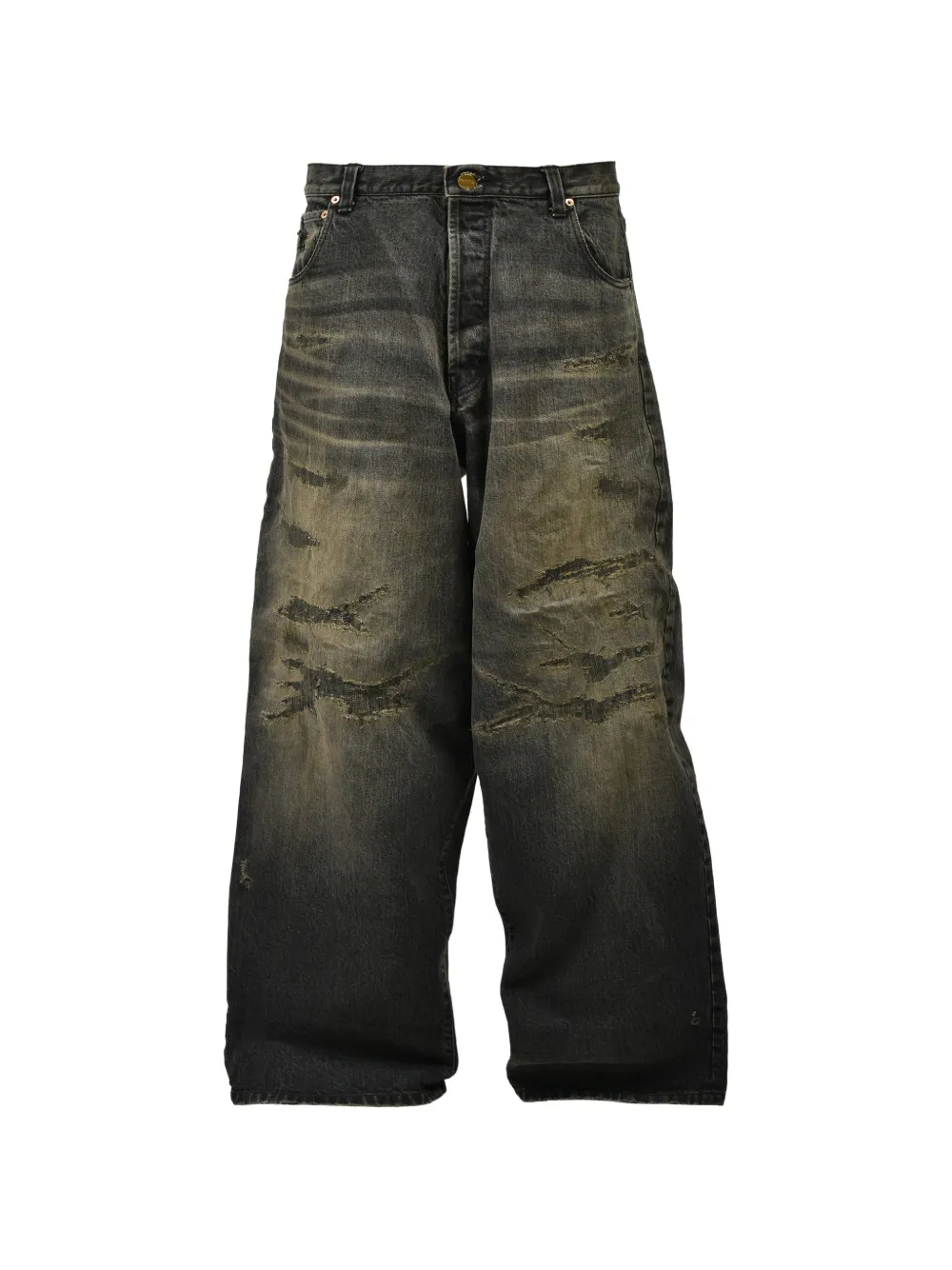 KAMIYA distressed-effect jeans - Grigio