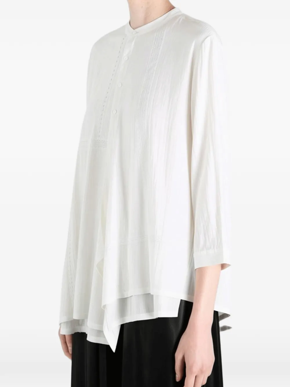 Y's Asymmetrische blouse met afwerking van kant Wit