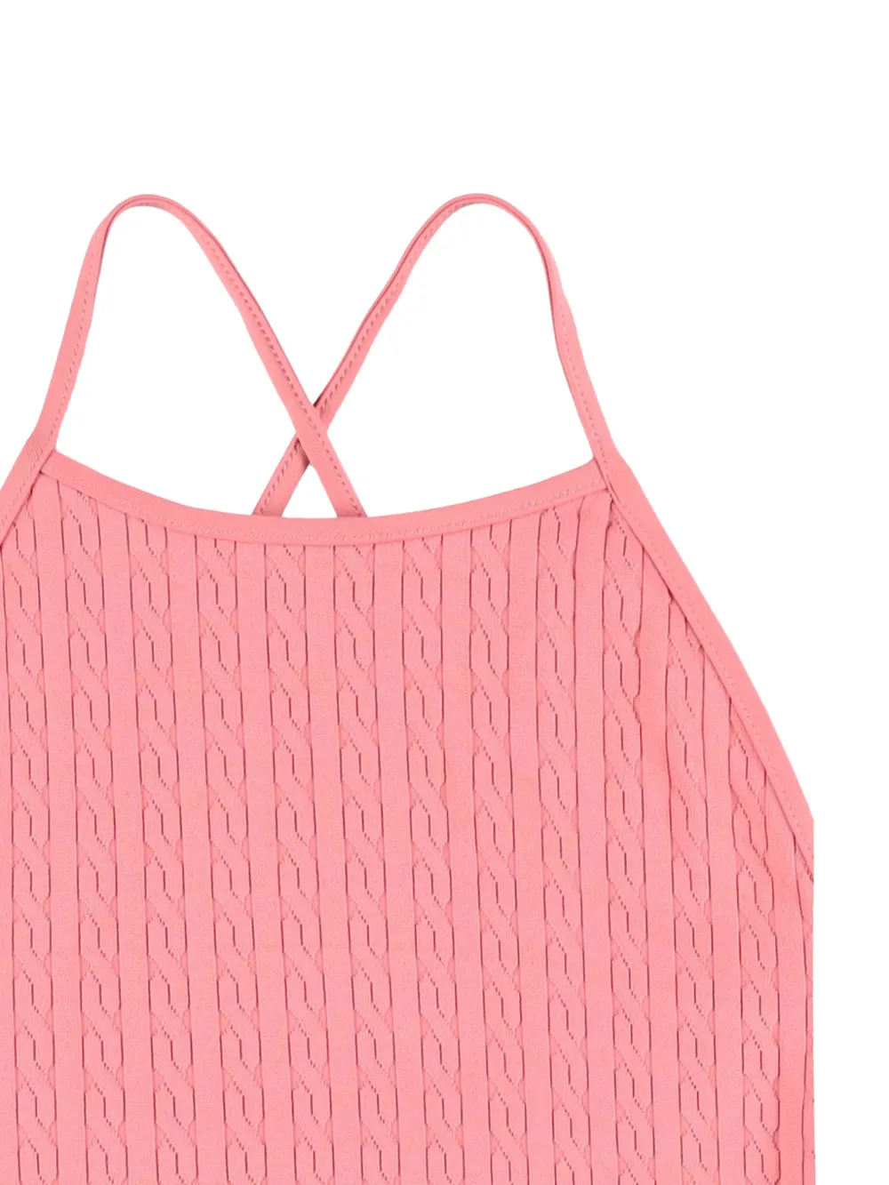 POLO RALPH LAUREN KIDS Kabelgebreid badpak met kruisbandjes Roze