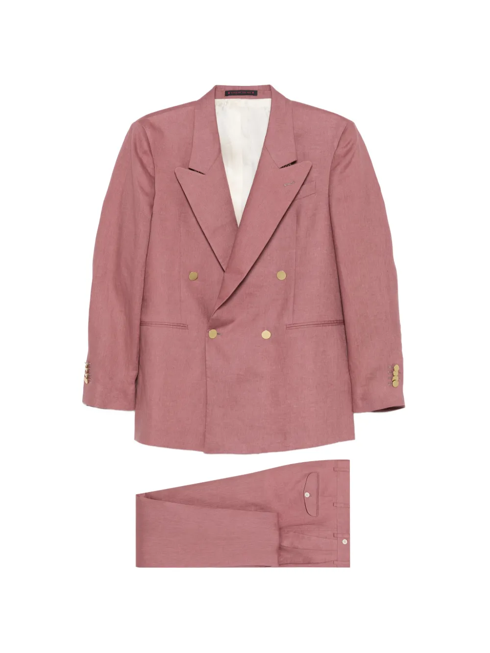 Bagnoli Sartoria Napoli double-breasted four-button suit - Rosa