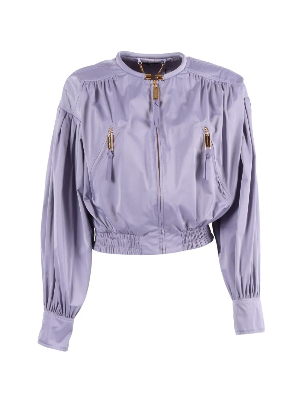 Elisabetta Franchi zipped cropped jacket - Viola