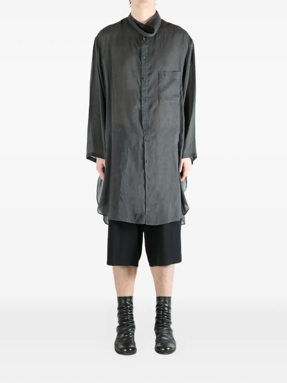 Yohji Yamamoto Overhemd met zak Grijs
