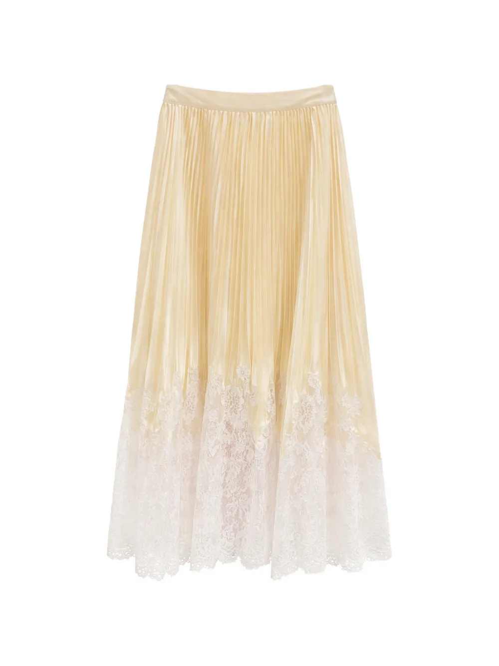 Self-Portrait lace pleated midi skirt - Toni neutri