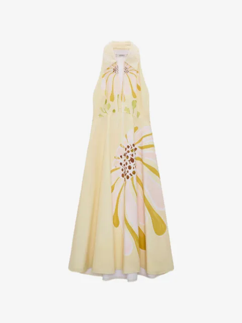 Dorothee Schumacher vestido midi de popelina con estampado floral