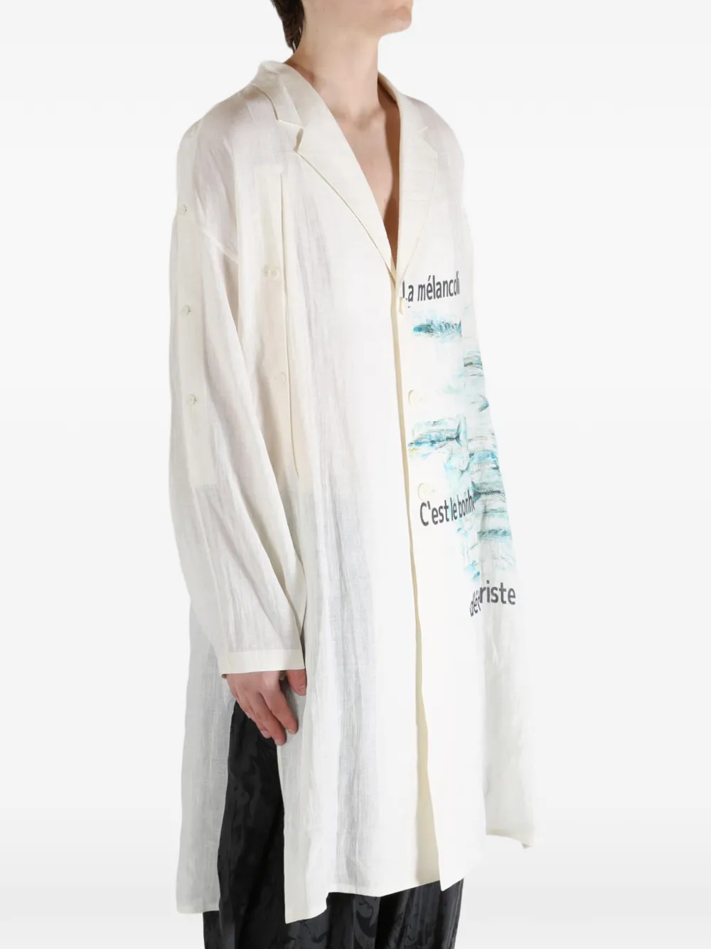 Yohji Yamamoto Jas met print Beige