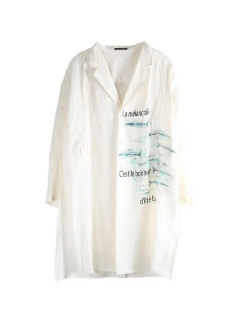 Yohji Yamamoto manteau à imprimé graphique