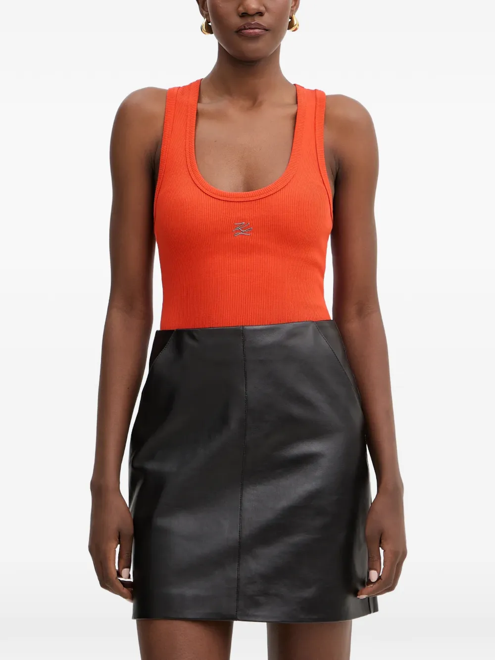 Karl Lagerfeld K/Autograph ribbed tank top - Orange