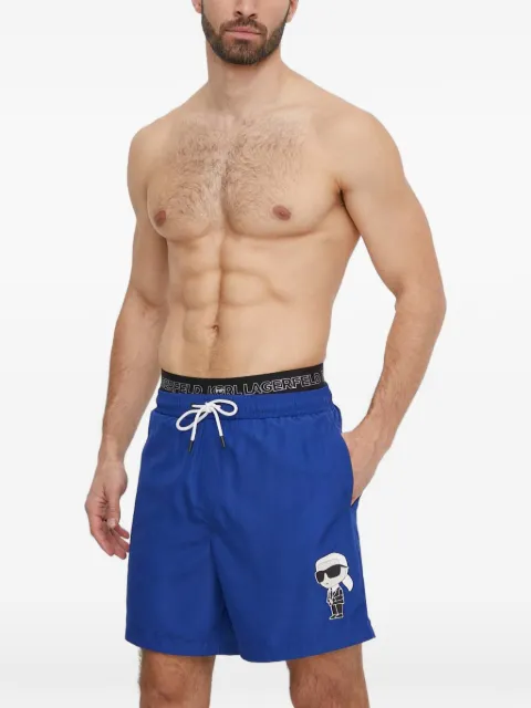 Karl Lagerfeld Ikonik Karl logo-waistband swim shorts