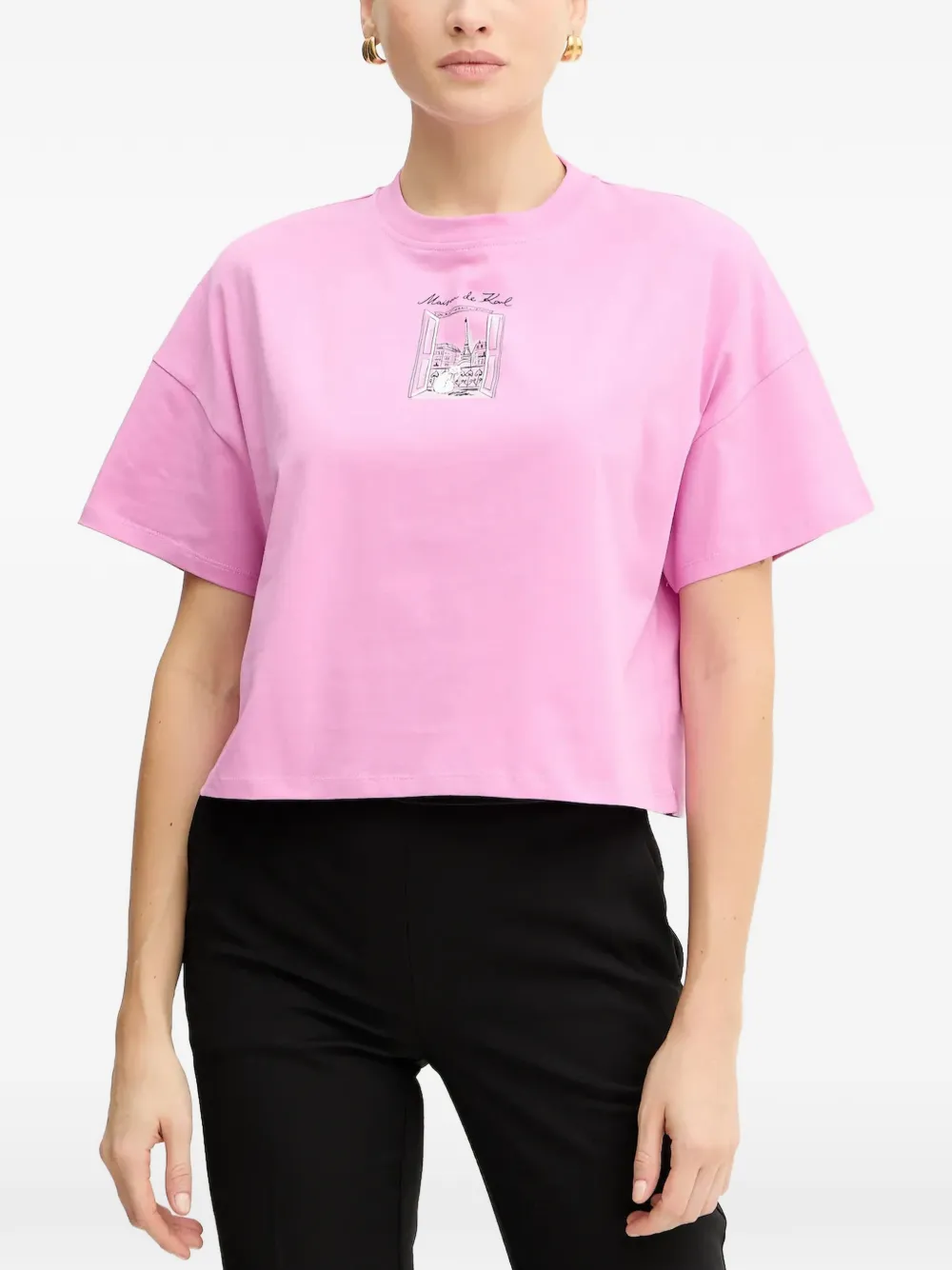 Karl Lagerfeld eiffel tower graphic t-shirt - Rosa