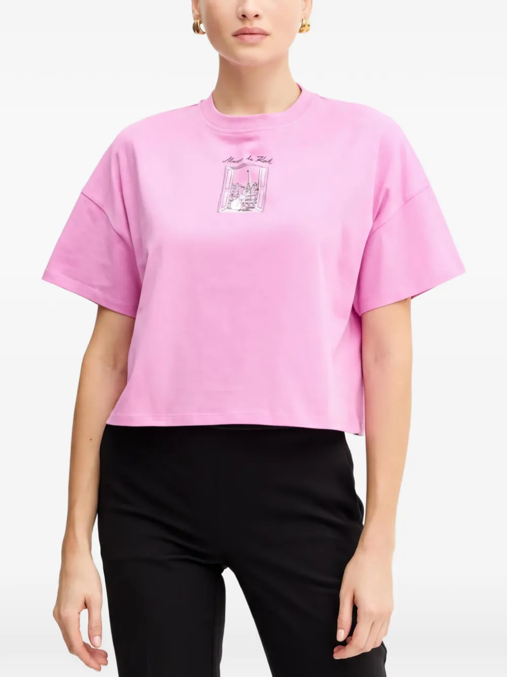 Karl Lagerfeld eiffel tower graphic t-shirt - Rosa
