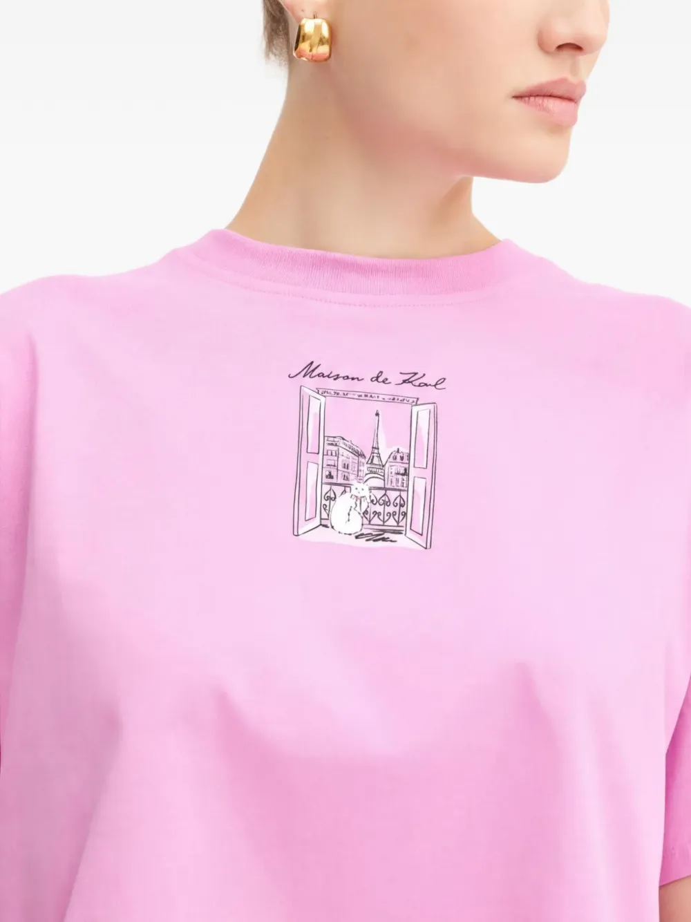 Karl Lagerfeld graphic-print T-shirt Roze
