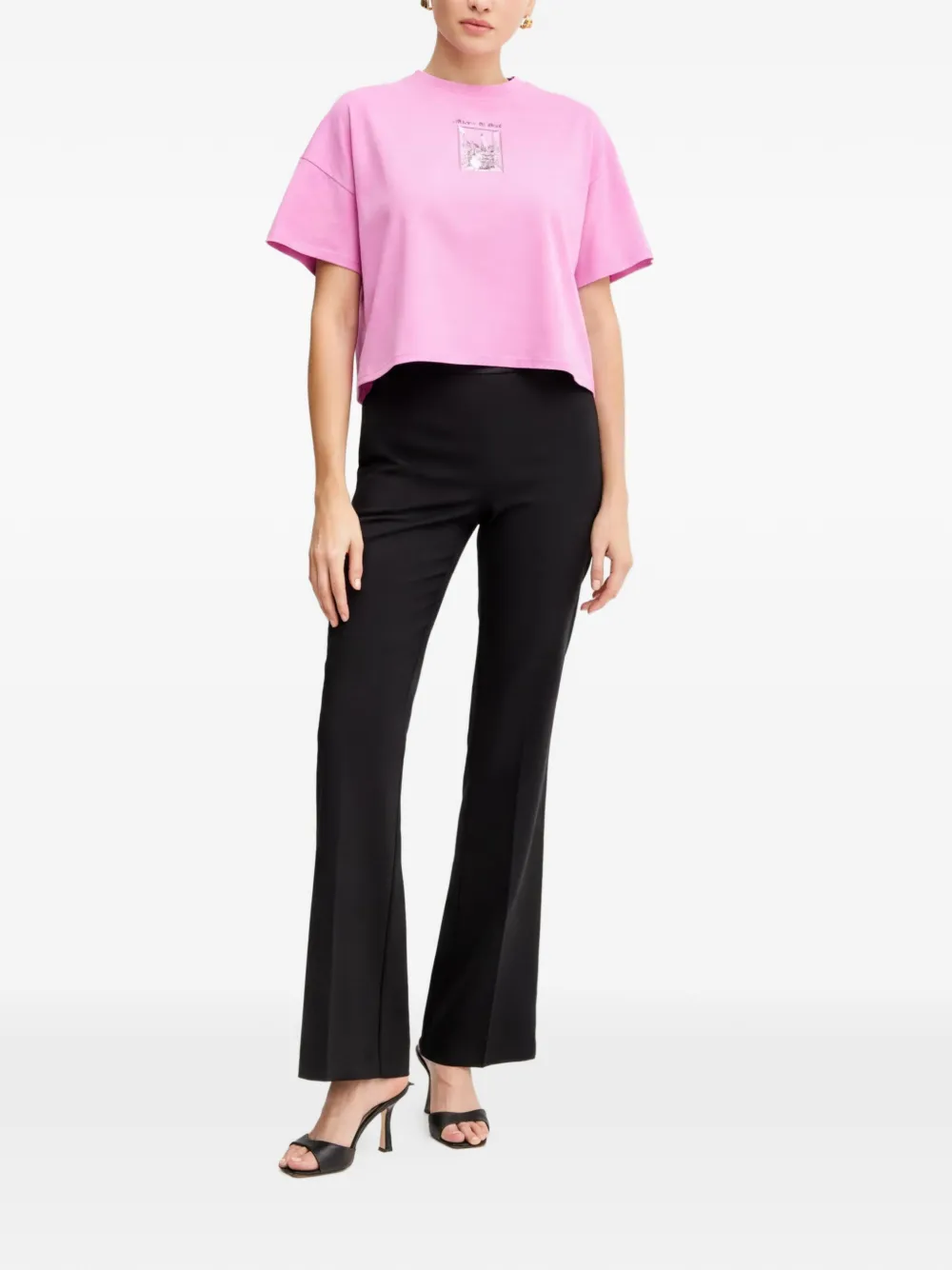 Karl Lagerfeld graphic-print T-shirt Roze