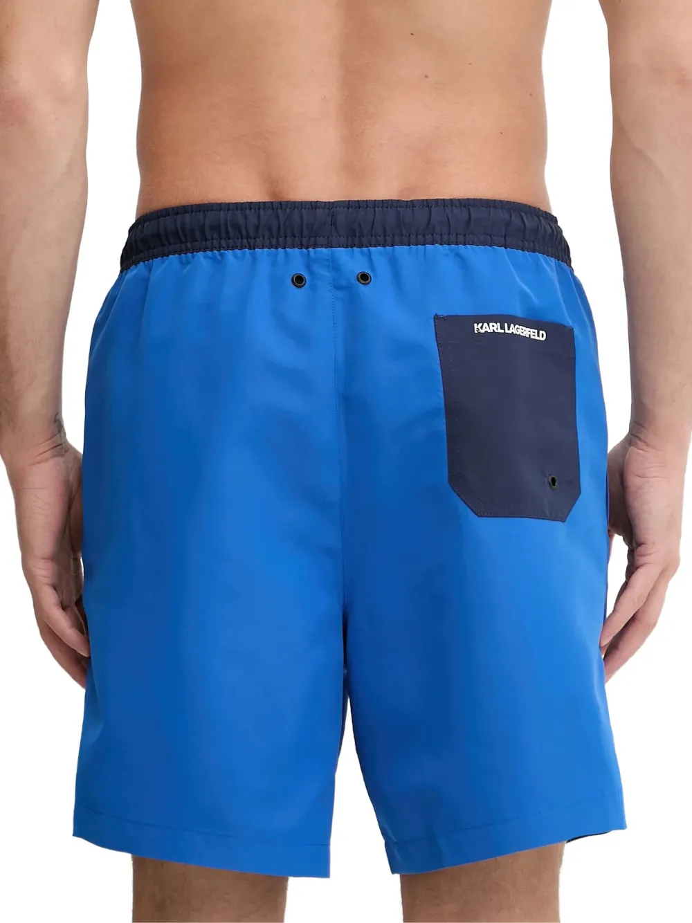Karl Lagerfeld Zwembroek met logoprint en trekkoord Blauw