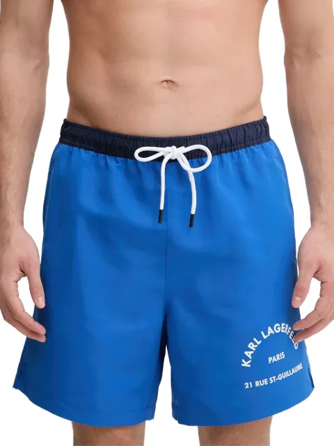Karl Lagerfeld logo-print drawstring swim shorts