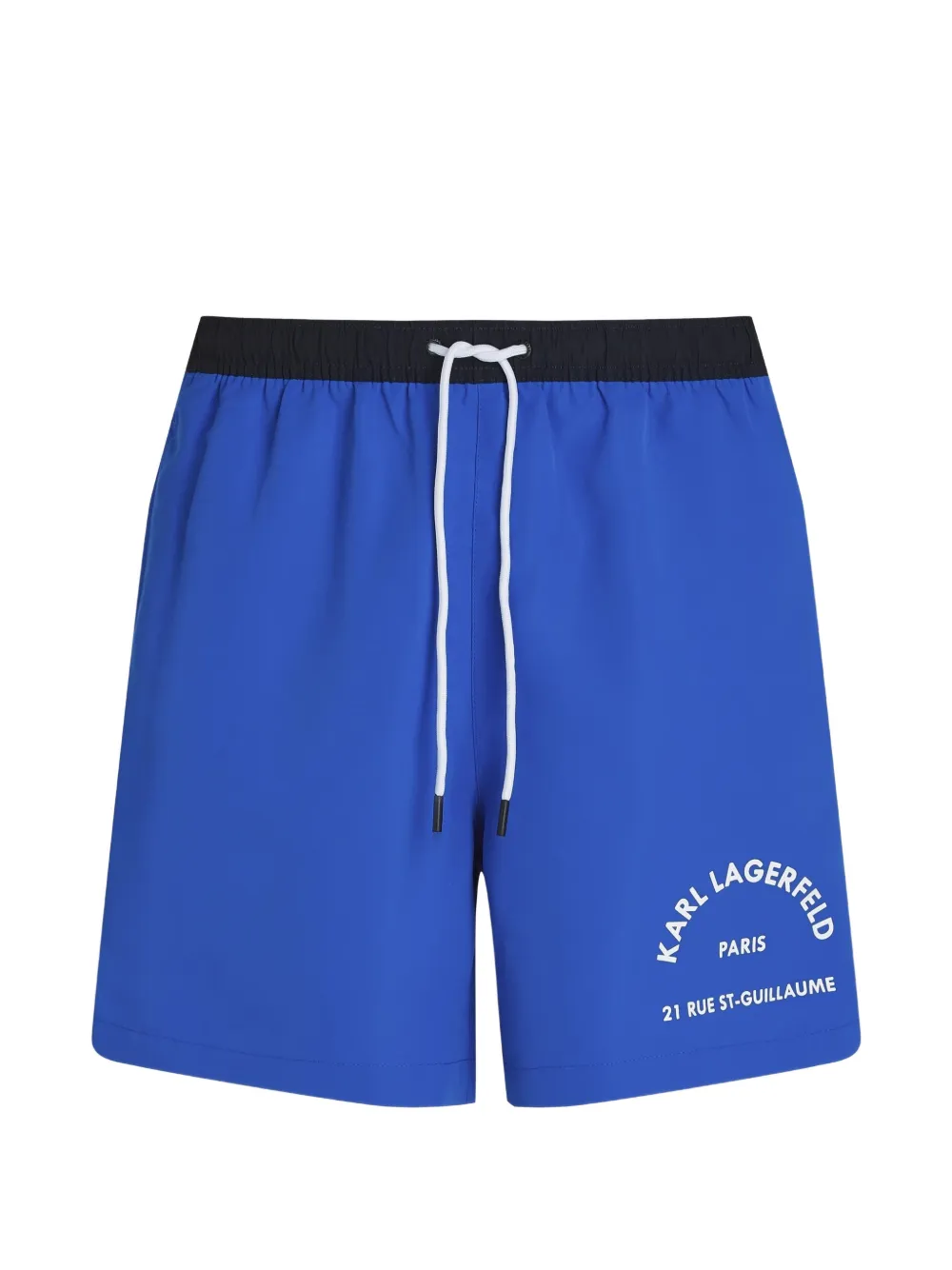 Karl Lagerfeld Zwembroek met logoprint en trekkoord Blauw