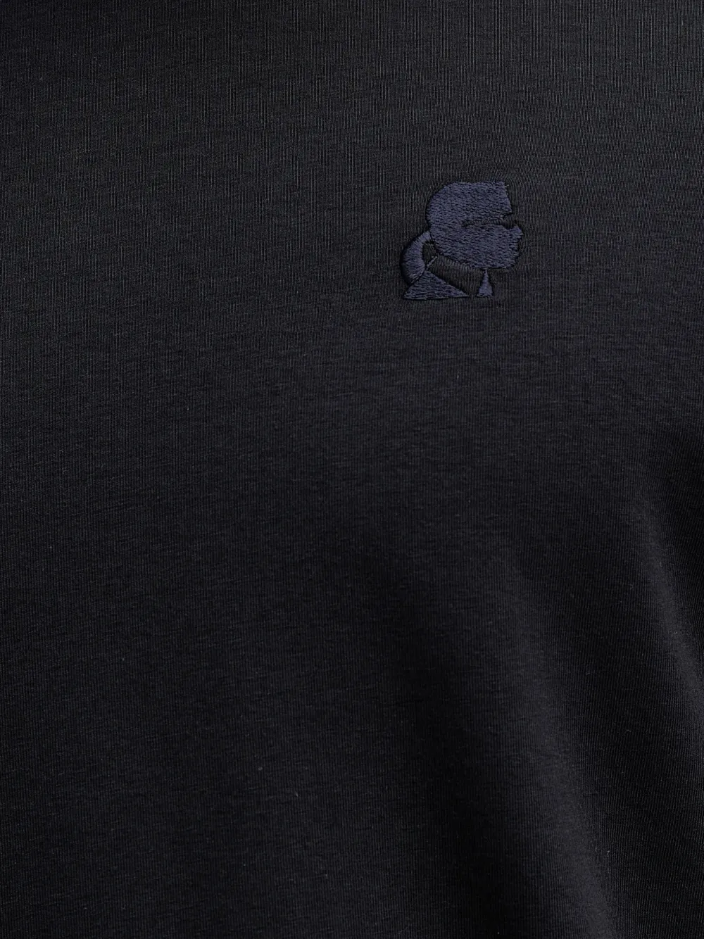 Karl Lagerfeld logo-embroidered T-shirt Zwart