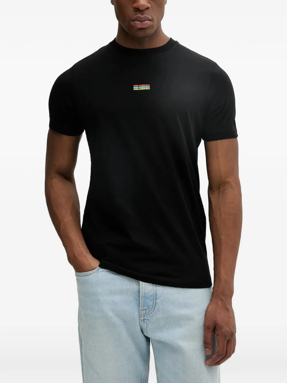 Karl Lagerfeld logo-appliqué T-shirt - Nero