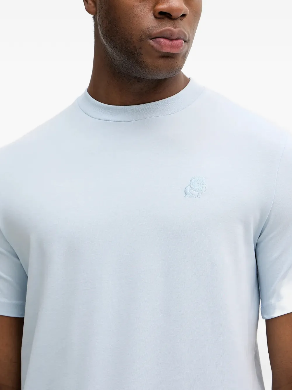 Karl Lagerfeld T-shirt met geborduurd logo Blauw