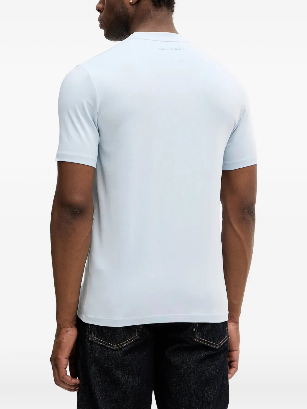 Karl Lagerfeld T-shirt met geborduurd logo Blauw
