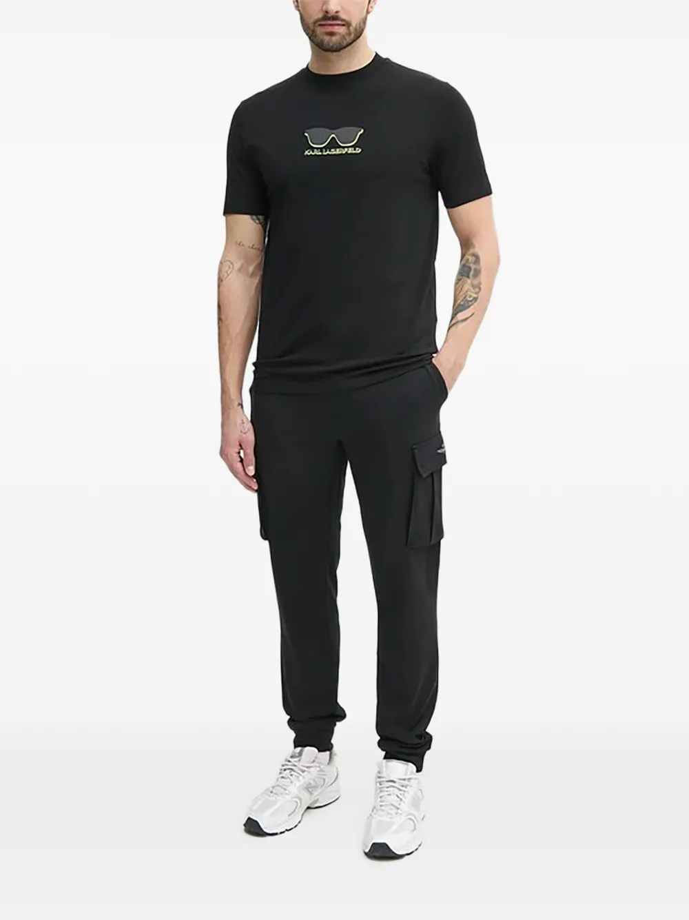 Karl Lagerfeld glasses graphic T-shirt - Nero