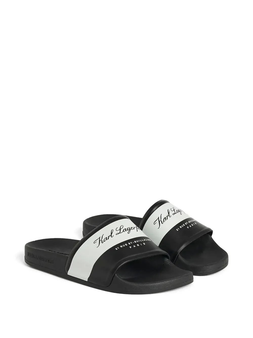 Karl Lagerfeld Kondo 2.0 logo-print slides Zwart