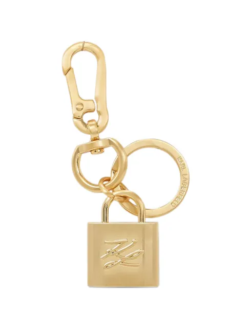 Karl Lagerfeld padlock logo-plaque keyring
