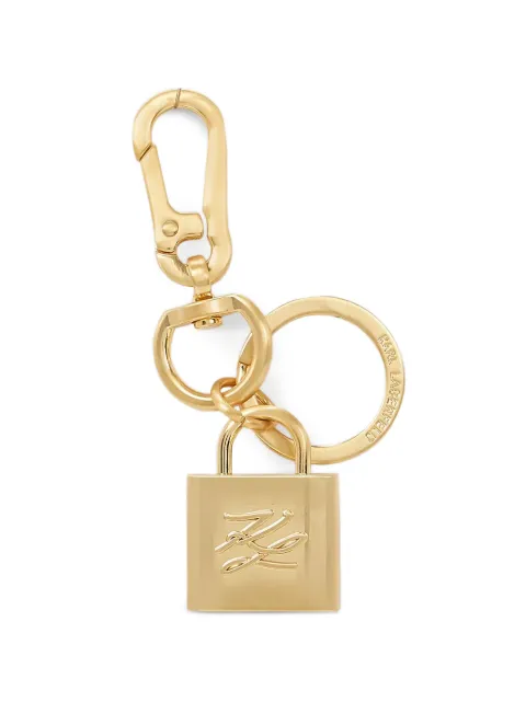 Karl Lagerfeld padlock logo-plaque keyring