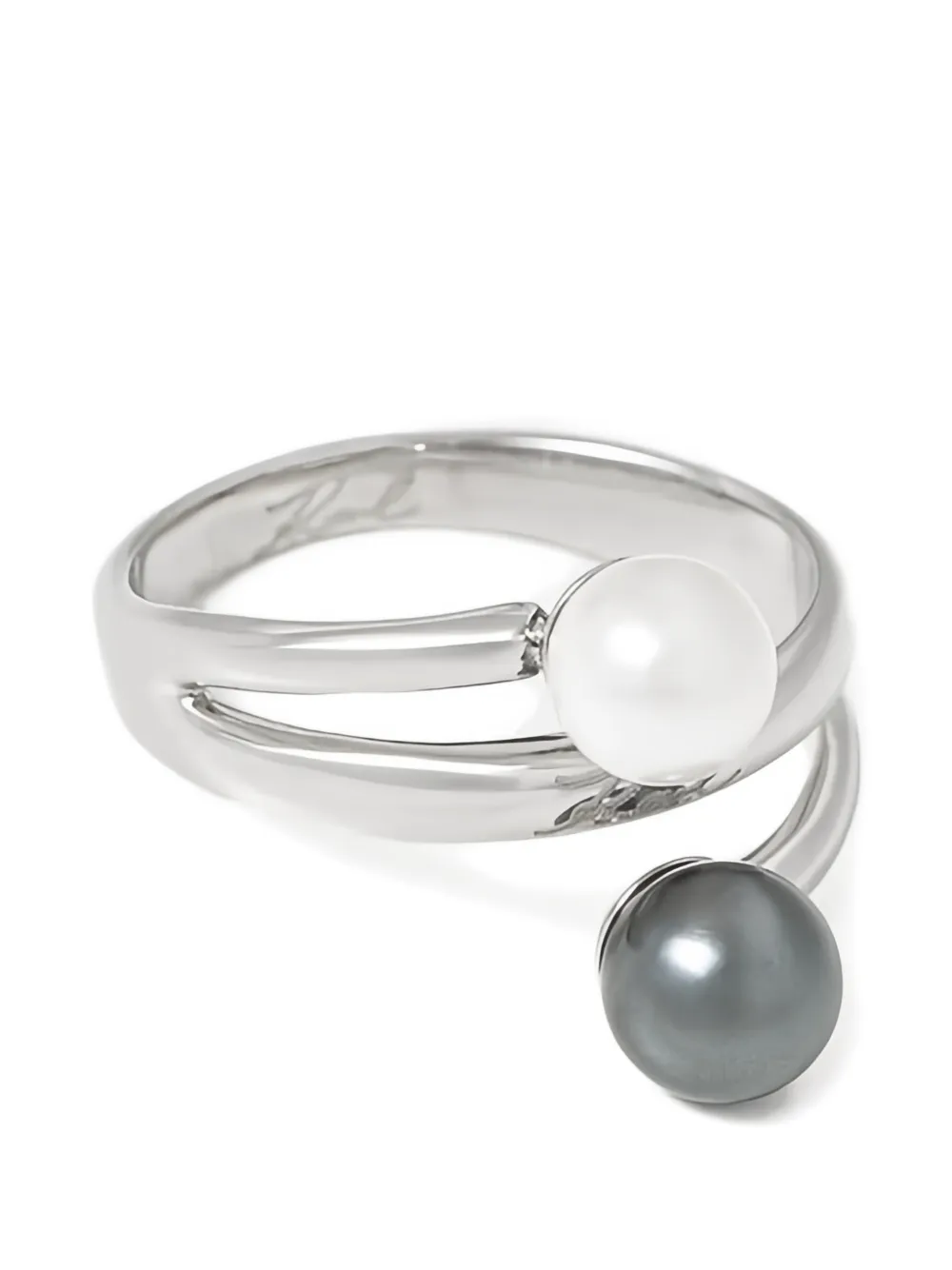 Karl Lagerfeld pearl ring - Argento