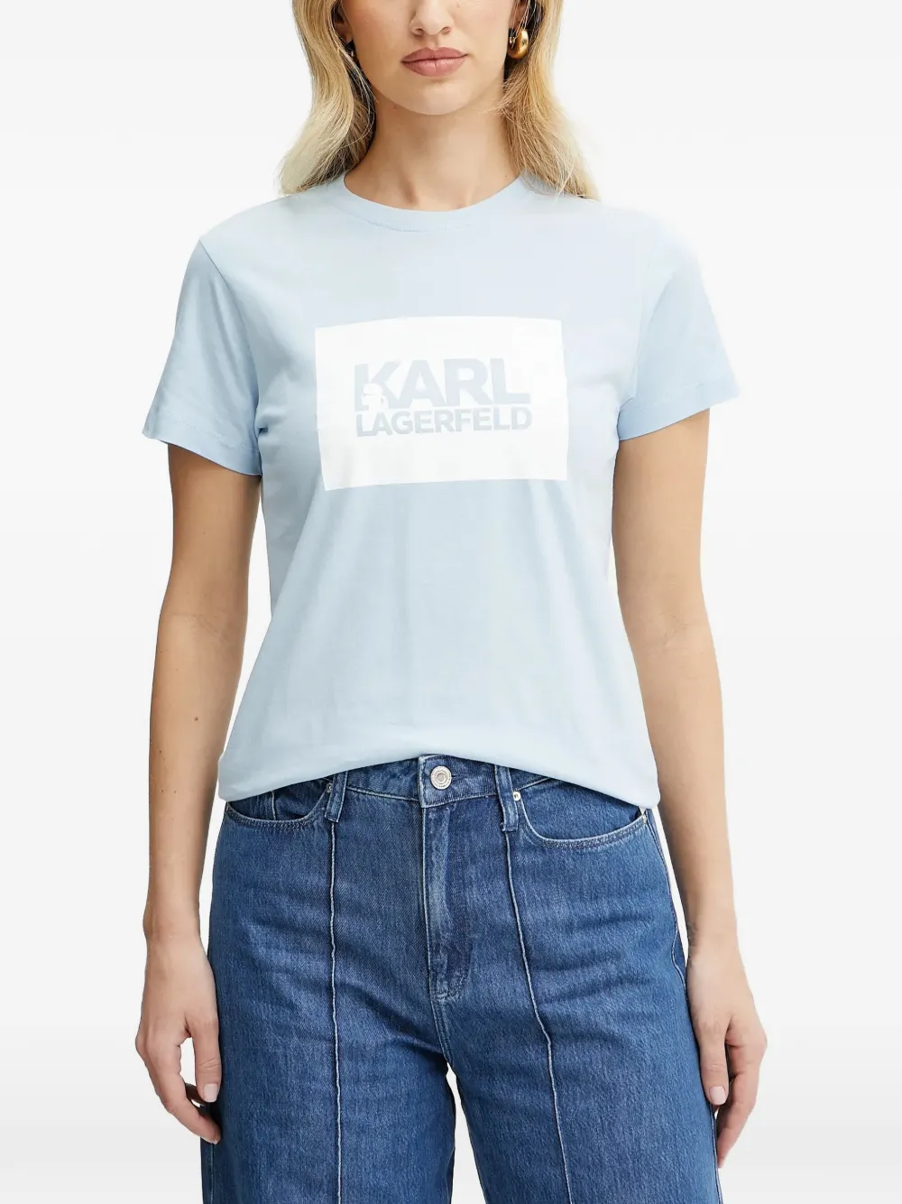 Karl Lagerfeld logo-print T-shirt - Blu