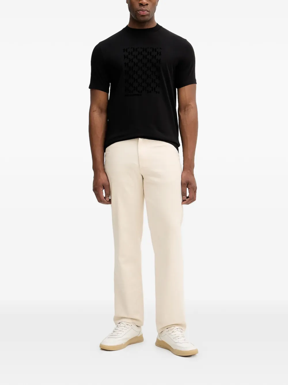 Karl Lagerfeld logo-print T-shirt Zwart