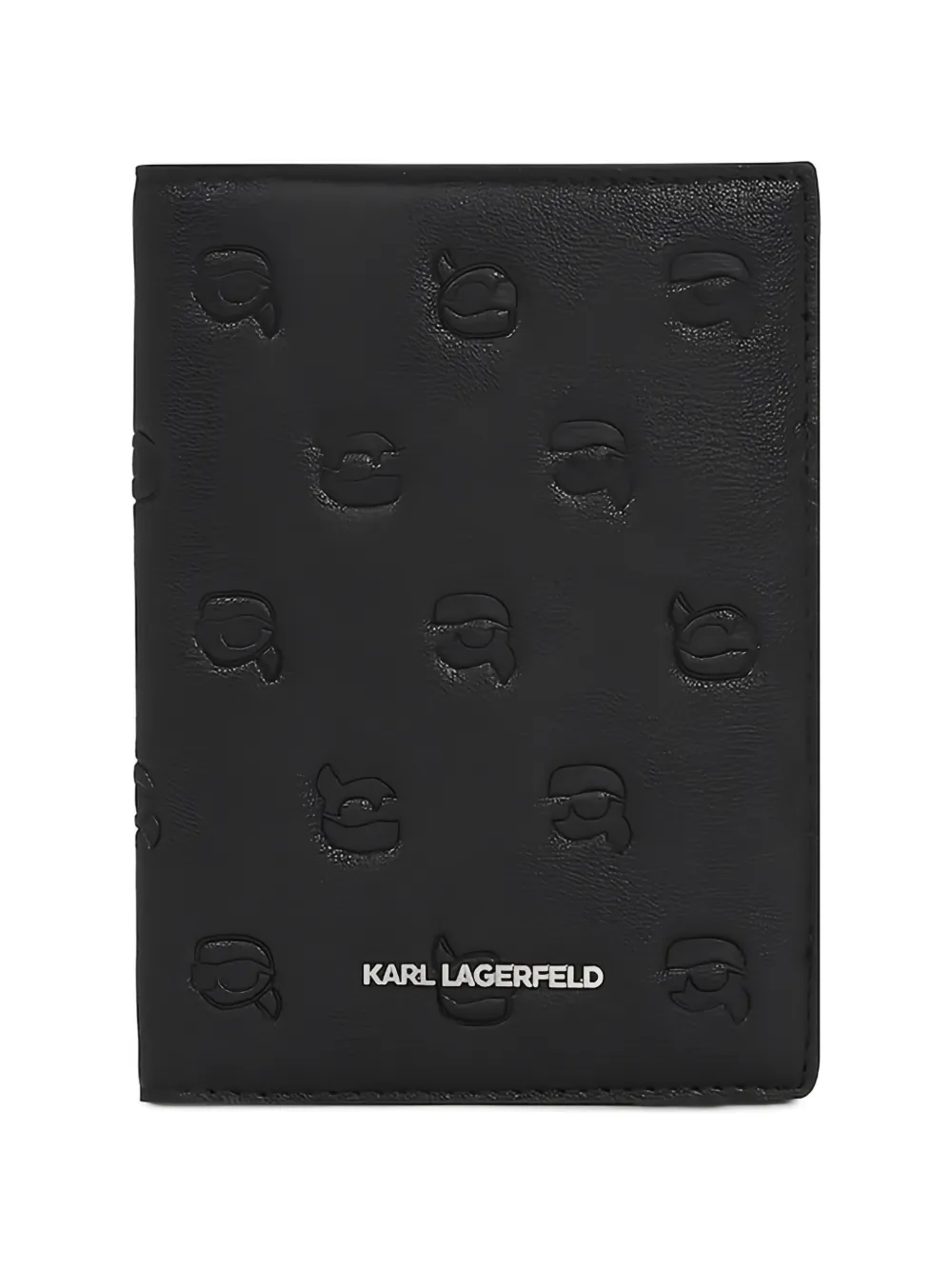 Karl Lagerfeld Ikon monogram passport case - Nero