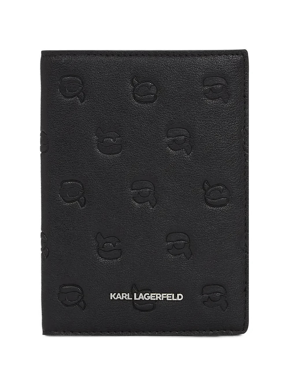 Karl Lagerfeld Ikon monogram passport case - Nero