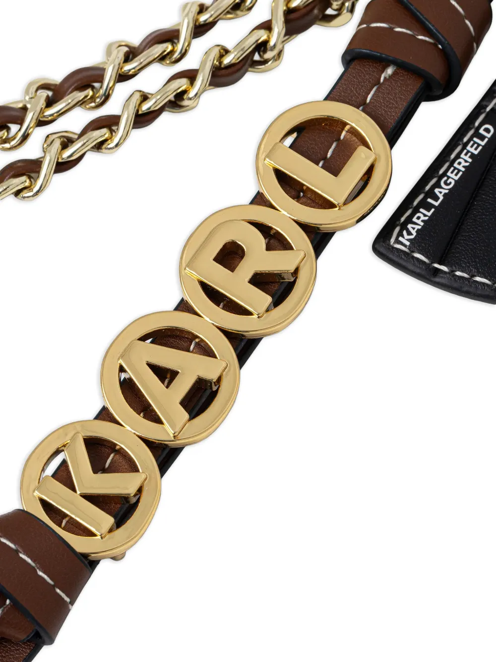 Karl Lagerfeld K Letters sleutelhanger met bedel Bruin