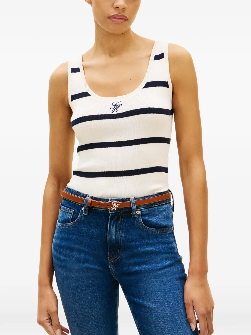 Tommy Hilfiger Gestreepte tanktop Beige